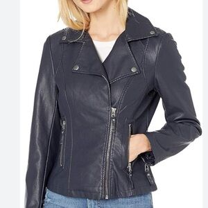 Max Studio Black Vegan Faux Leather Jacket